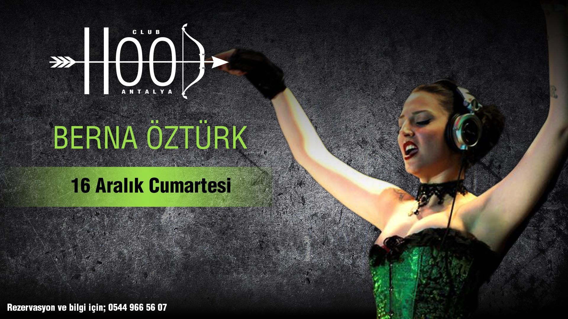 В субботу 16 декабря всю ночь  DJ Берна Озтюрк выступает в ночном клубе Hood Club Antalya