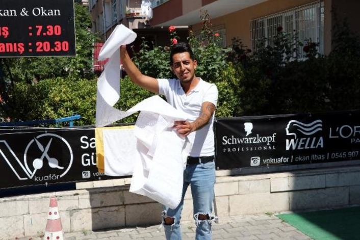 Житель Анкары получил 5-метровый счет за штраф