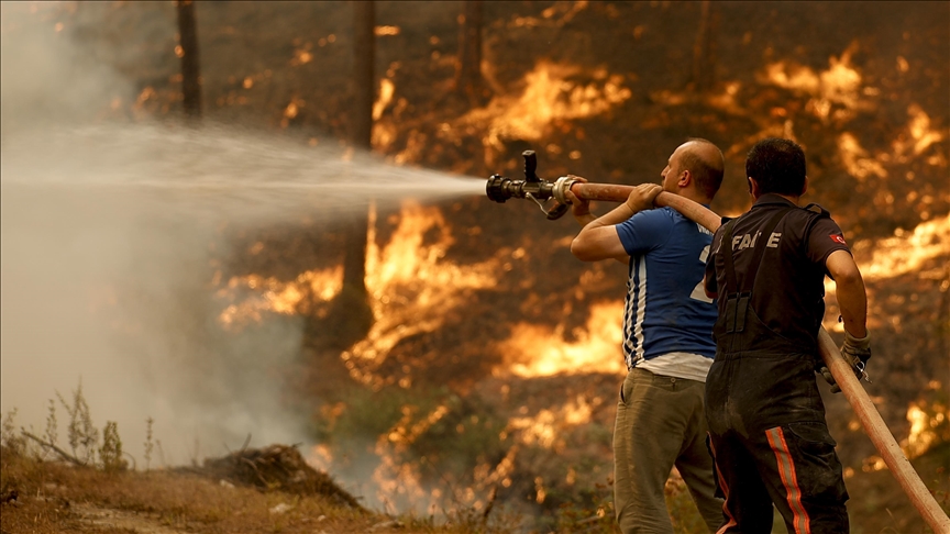 В Анталье продолжается тушение лесных пожаров