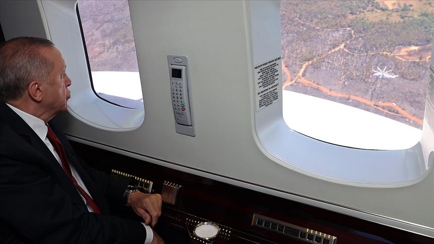 Эрдоган осмотрел зону лесных пожаров в Мармарисе