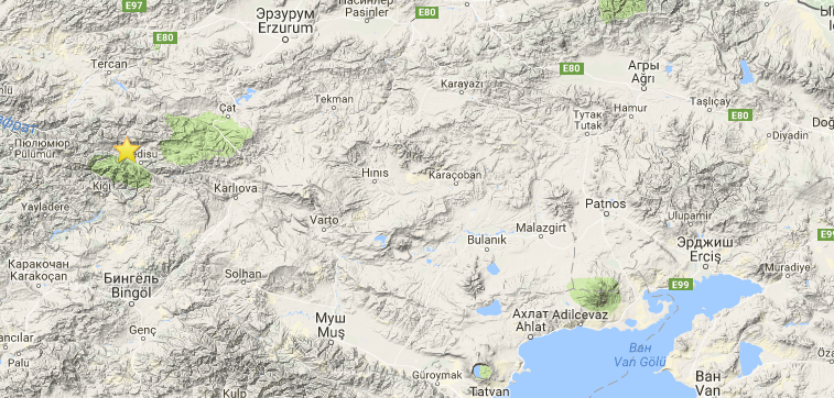 Землетрясение мощностью 3,9 произошло в Турции