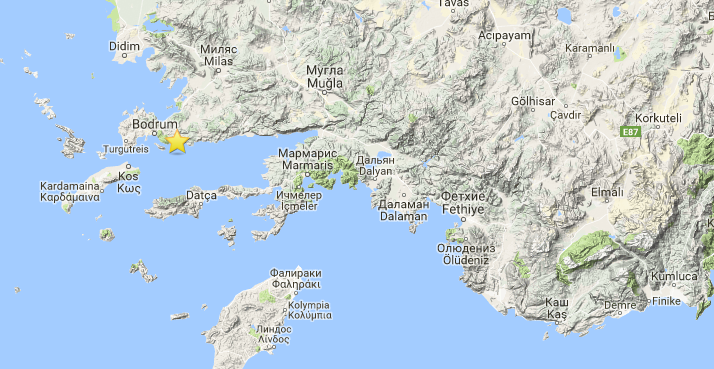 Землетрясение мощностью 3,6 произошло в Турции