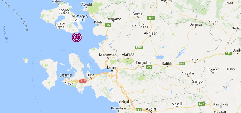 Землетрясение произошло у берегов Турции