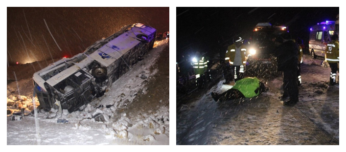 Пассажирский автобус попал в ДТП в Конье: 32 раненых (фото)
