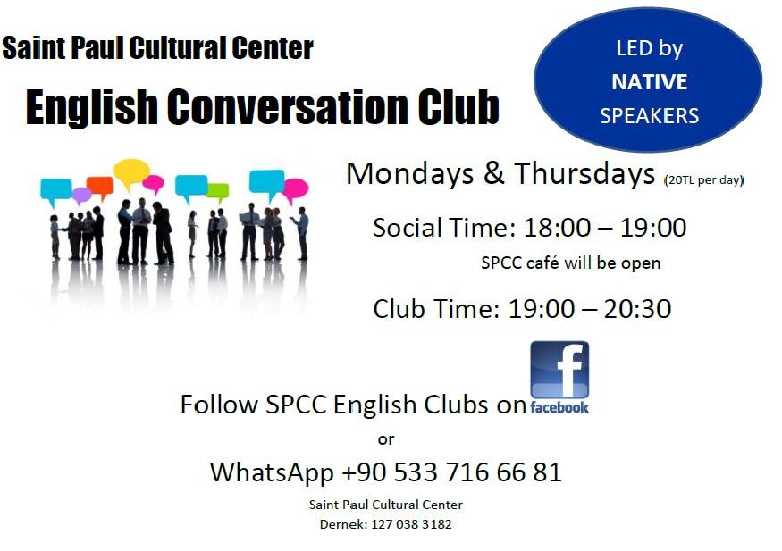 "English Conversation Club" 25 января в Анталье