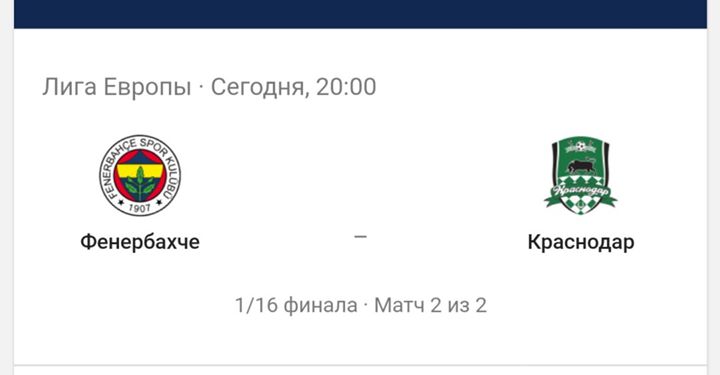 На каком канале будет матч Фенербахче-Краснодар?