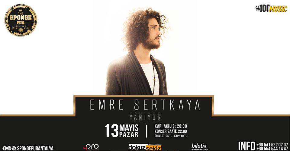 Концерт Эмре Серткая состоится в Анталье 13 мая