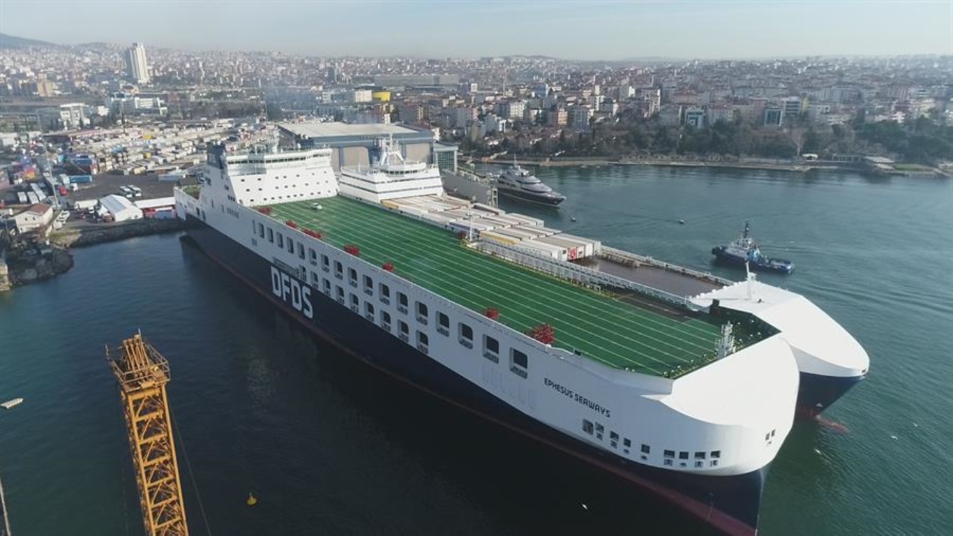 Крупнейшее в Средиземноморье Ro-Ro судно запущено в Турции