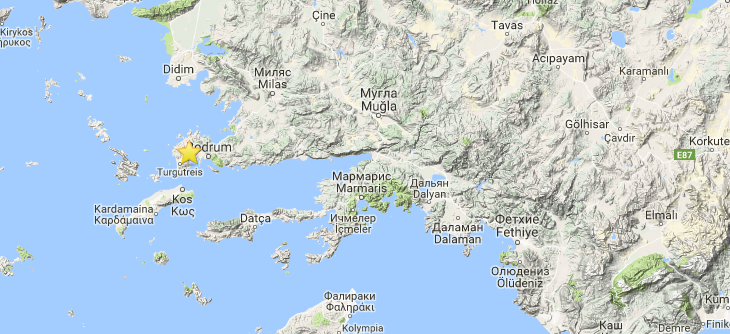 Землетрясение силой 4,2 произошло на юго-западе Турции