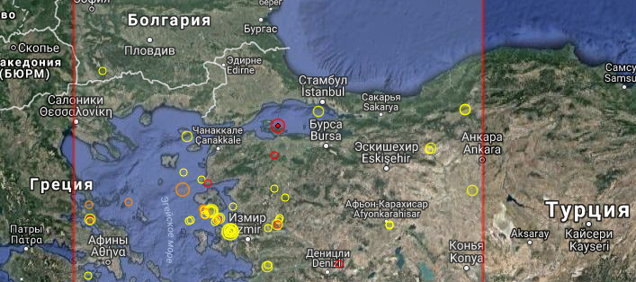 Землетрясение силой 4,3 балла произошло в Турции