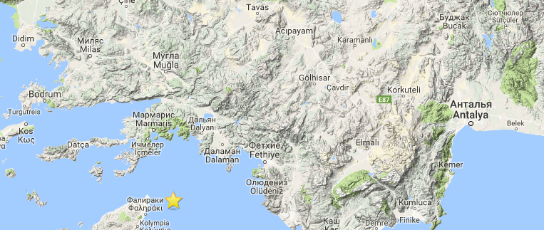 Землетрясение силой 4,4 произошло в Турции