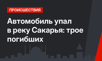 Автомобиль упал в реку Сакарья: трое погибших