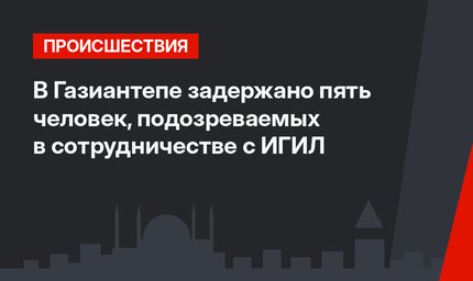 В Газиантепе задержано пять человек, подозреваемых в сотрудничестве с ИГИЛ