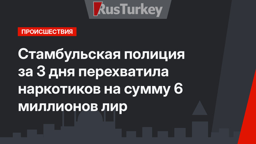 Стамбульская полиция за 3 дня перехватила наркотиков на сумму 6 миллионов лир