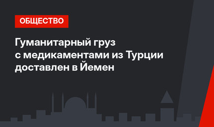 Гуманитарный груз с медикаментами из Турции доставлен в Йемен
