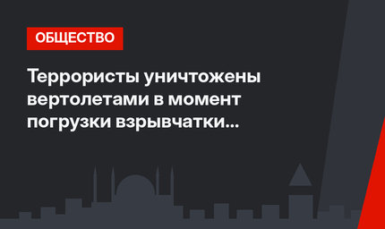 Террористы уничтожены вертолетами в момент погрузки взрывчатки в грузовик