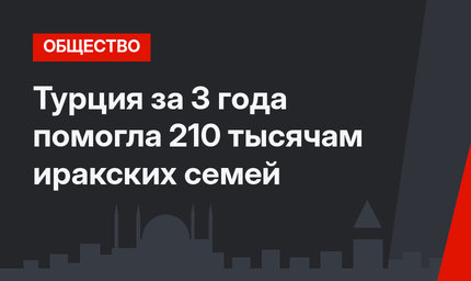 Турция за 3 года помогла  210 тысячам  иракских семей