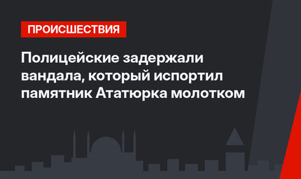 Полицейские задержали вандала, который испортил памятник Ататюрка молотком