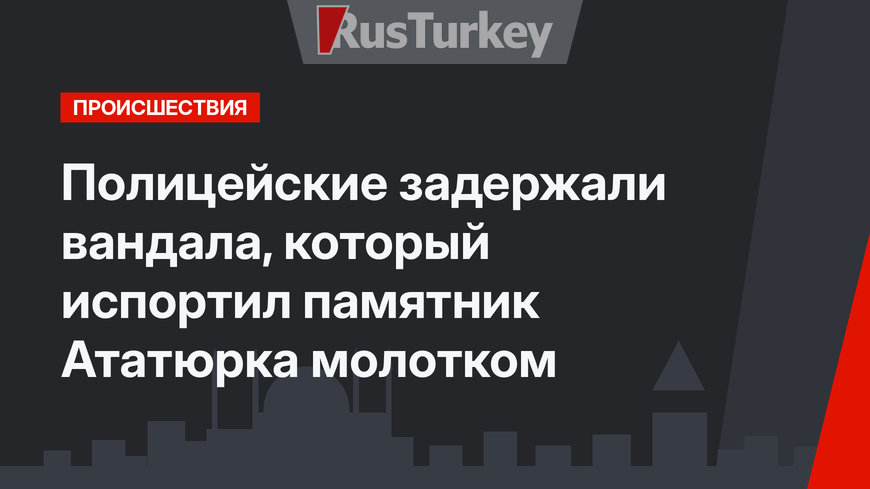 Полицейские задержали вандала, который испортил памятник Ататюрка молотком