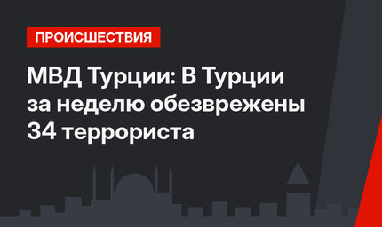 МВД Турции: В Турции за неделю обезврежены 34 террориста