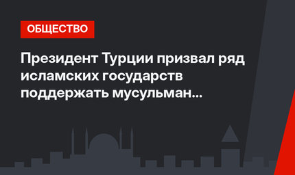 Президент Турции призвал ряд исламских государств поддержать мусульман в Мьянме