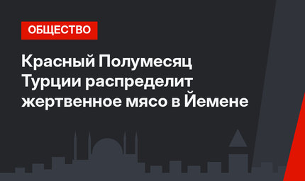 Красный Полумесяц Турции распределит жертвенное мясо в Йемене