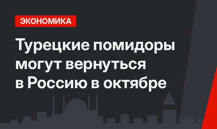 Турецкие помидоры могут вернуться в Россию в октябре