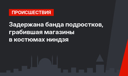 Задержана банда подростков, грабившая магазины в костюмах ниндзя