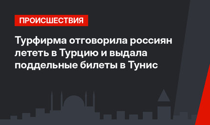 Турфирма отговорила россиян лететь в Турцию и выдала поддельные билеты в  Тунис