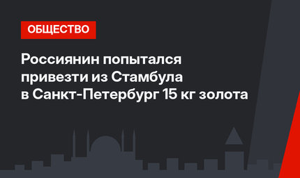 Россиянин попытался привезти из Стамбула в Санкт-Петербург 15 кг золота