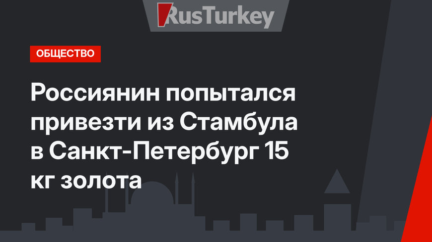 Россиянин попытался привезти из Стамбула в Санкт-Петербург 15 кг золота