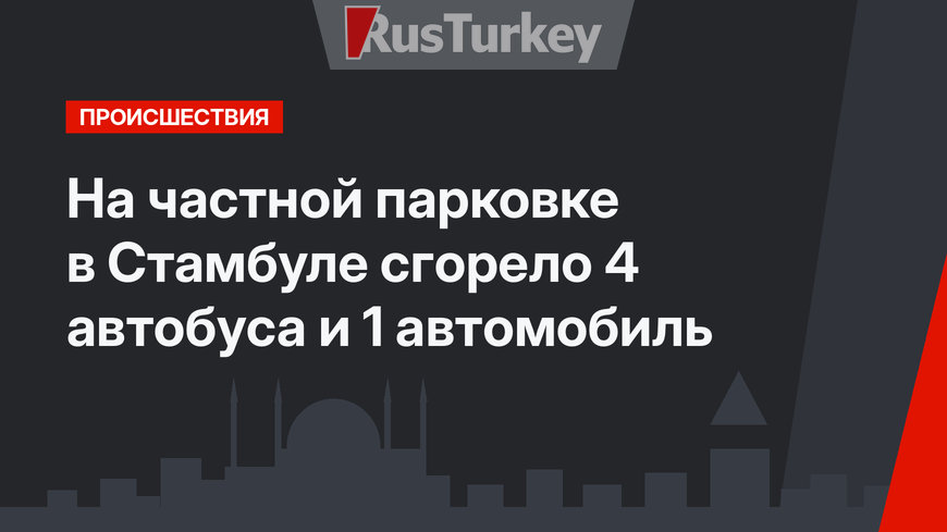 На частной парковке в Стамбуле сгорело 4 автобуса и 1 автомобиль