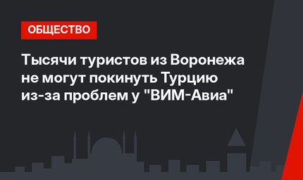 Тысячи туристов из Воронежа не могут покинуть Турцию из-за проблем у "ВИМ-Авиа"
