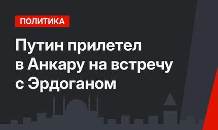 Путин прилетел в Анкару на встречу с Эрдоганом