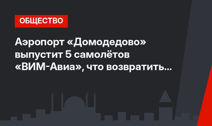 Аэропорт «Домодедово» выпустит 5 самолётов «ВИМ-Авиа», что возвратить туристов из Турции