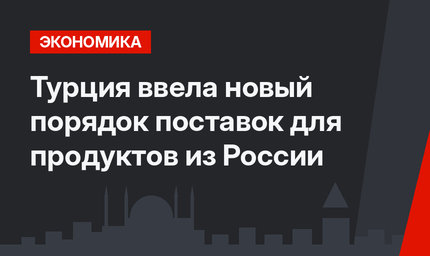 Турция ввела новый порядок поставок для продуктов из России