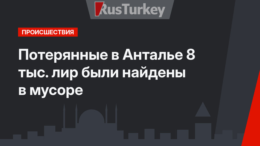 Потерянные в Анталье 8 тыс. лир были найдены в мусоре
