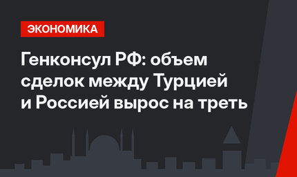 Генконсул РФ: объем сделок между Турцией и Россией вырос на треть 