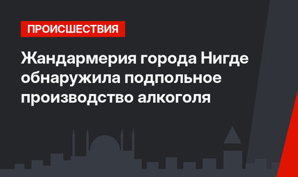 Жандармерия города Нигде обнаружила подпольное производство алкоголя