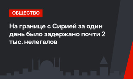 На границе с Сирией за один день было задержано почти 2 тыс. нелегалов