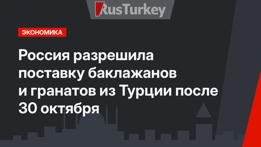 Россия разрешила поставку баклажанов и гранатов из Турции после 30 октября