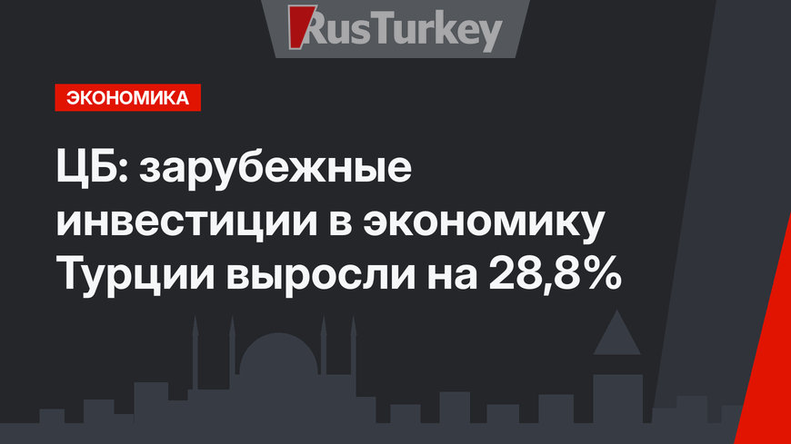 ЦБ: зарубежные инвестиции в экономику Турции выросли на 28,8%