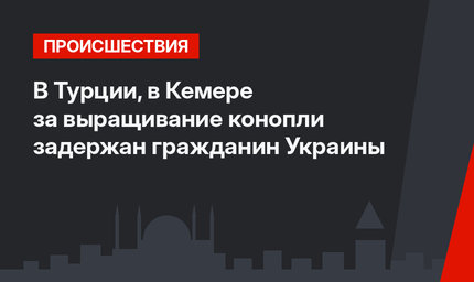 В Турции, в Кемере за выращивание конопли задержан гражданин Украины