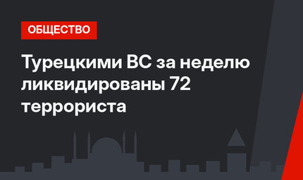 Турецкими ВС  за неделю ликвидированы 72 террориста