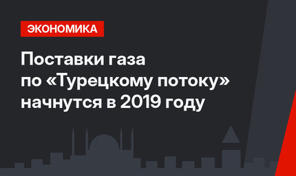 Поставки газа по «Турецкому потоку» начнутся в 2019 году