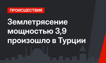 Землетрясение мощностью 3,9 произошло в Турции