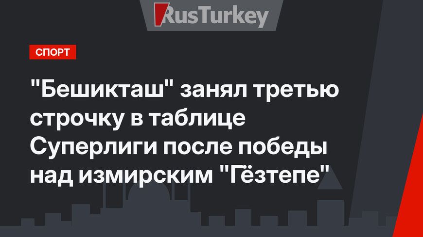 "Бешикташ" занял третью строчку в таблице Суперлиги после победы над измирским "Гёзтепе"