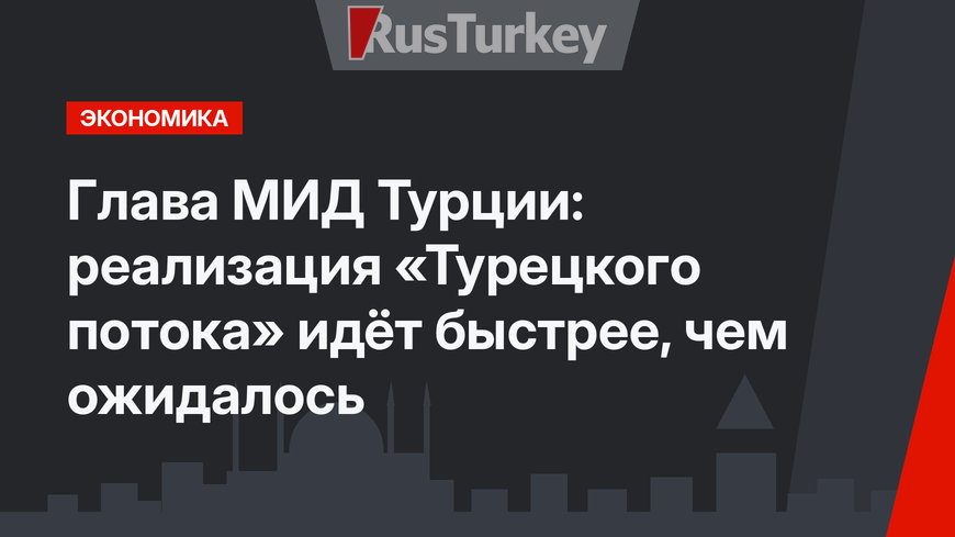 Глава МИД Турции: реализация «Турецкого потока» идёт быстрее, чем ожидалось