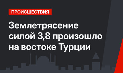 Землетрясение силой 3,8 произошло на востоке Турции
