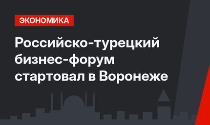 Российско-турецкий бизнес-форум стартовал в Воронеже 